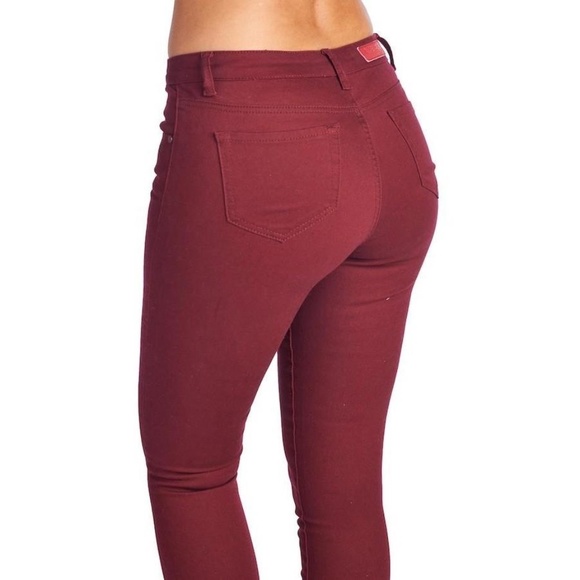 Wine Colored Skinny Jeans - Picture 5 of 6